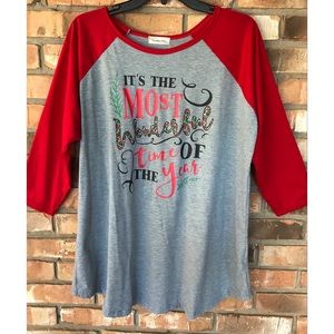 Southern Stitch Women’s Christmas Multicolored Graphic Tee Size Large